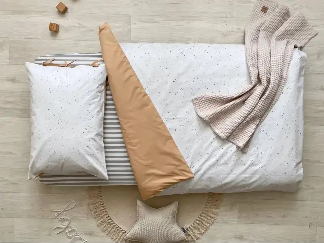 Комплект постільної білизни Клякси сіро-чорні/шоколад