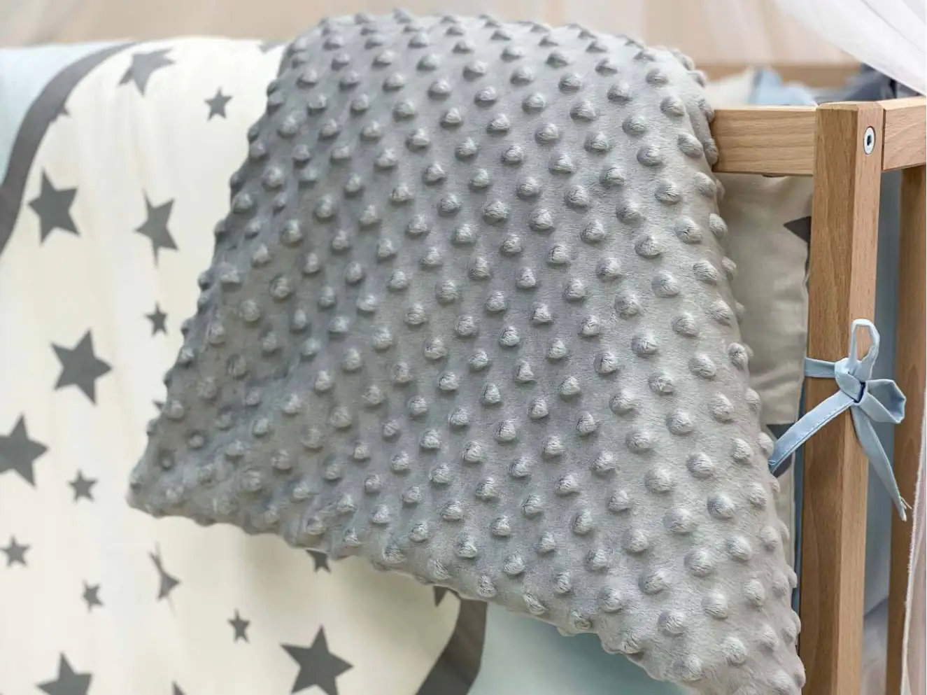 Комплект постельного белья Коллекция №4 Звезды голубой