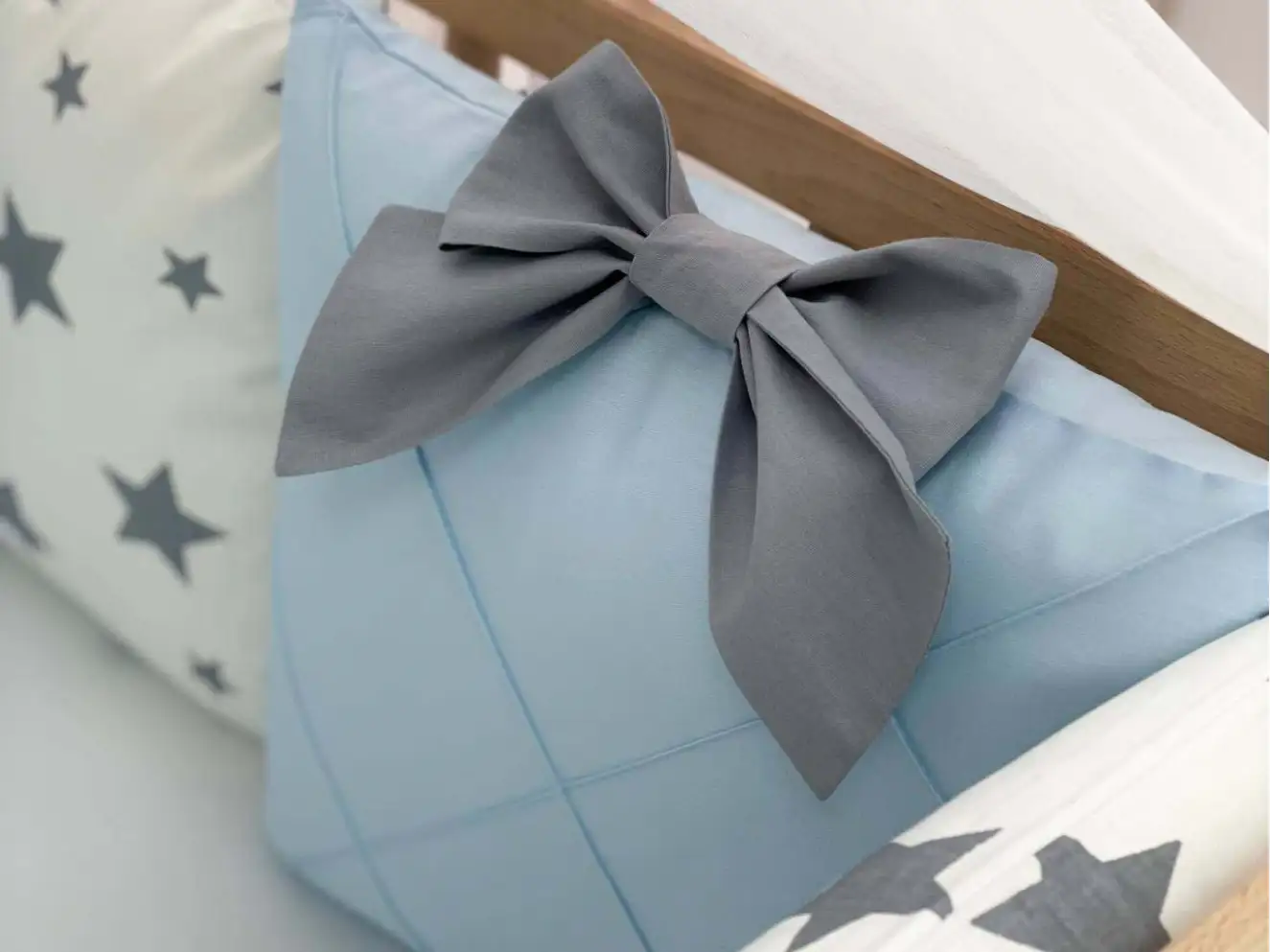 Комплект постельного белья Коллекция №4 Звезды голубой