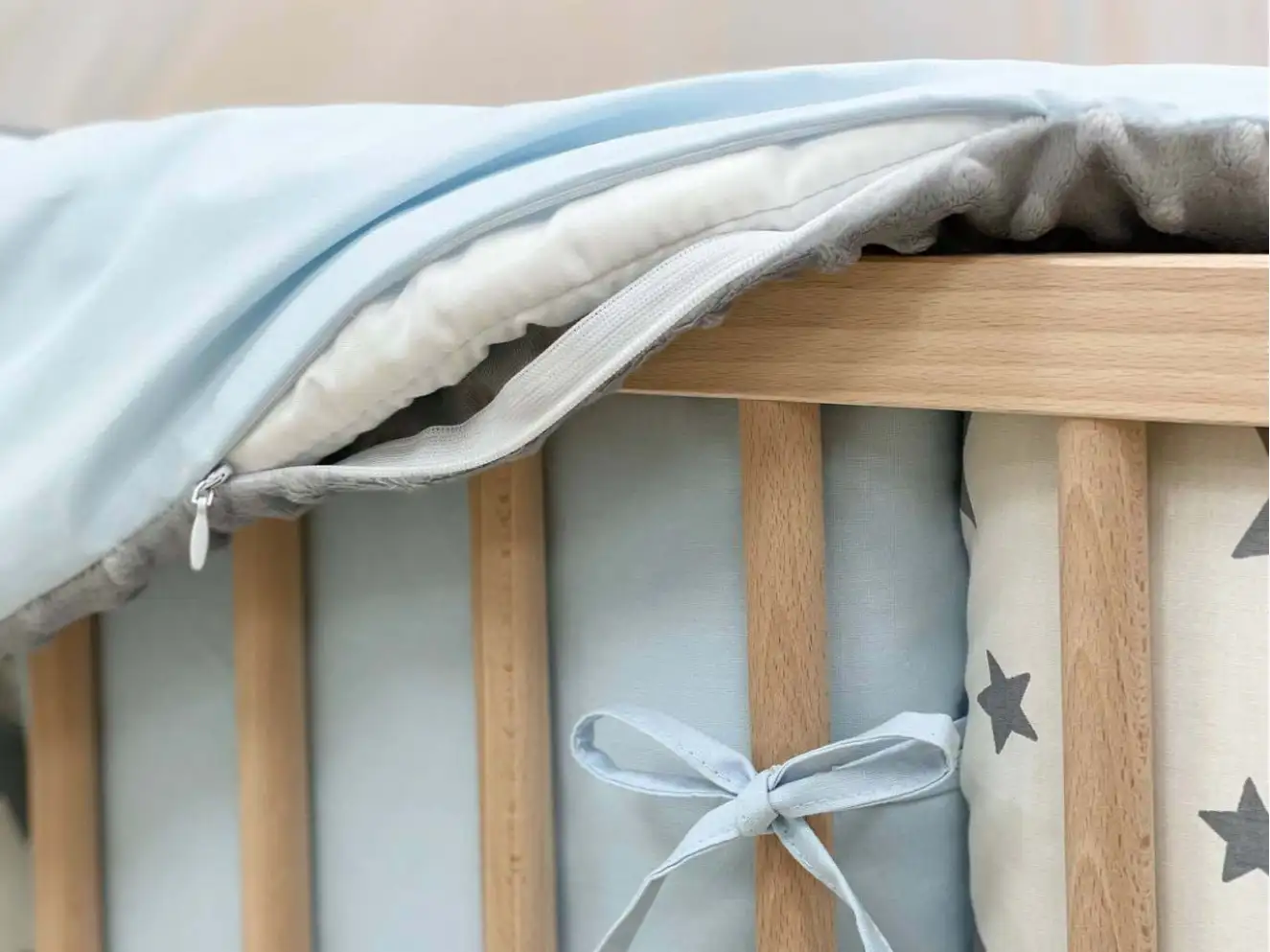 Комплект постельного белья Коллекция №4 Звезды голубой