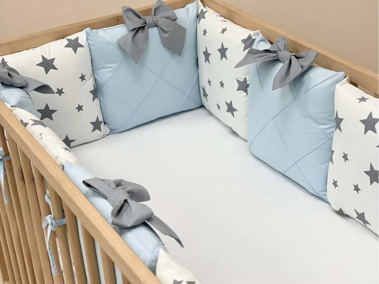 Комплект постельного белья Коллекция №4 Звезды голубой