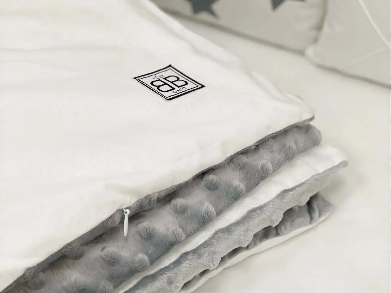 Комплект постельного белья Коллекция №4 Звезды серый