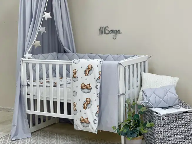 Комплект постельного белья Baby Mix Тедди серый