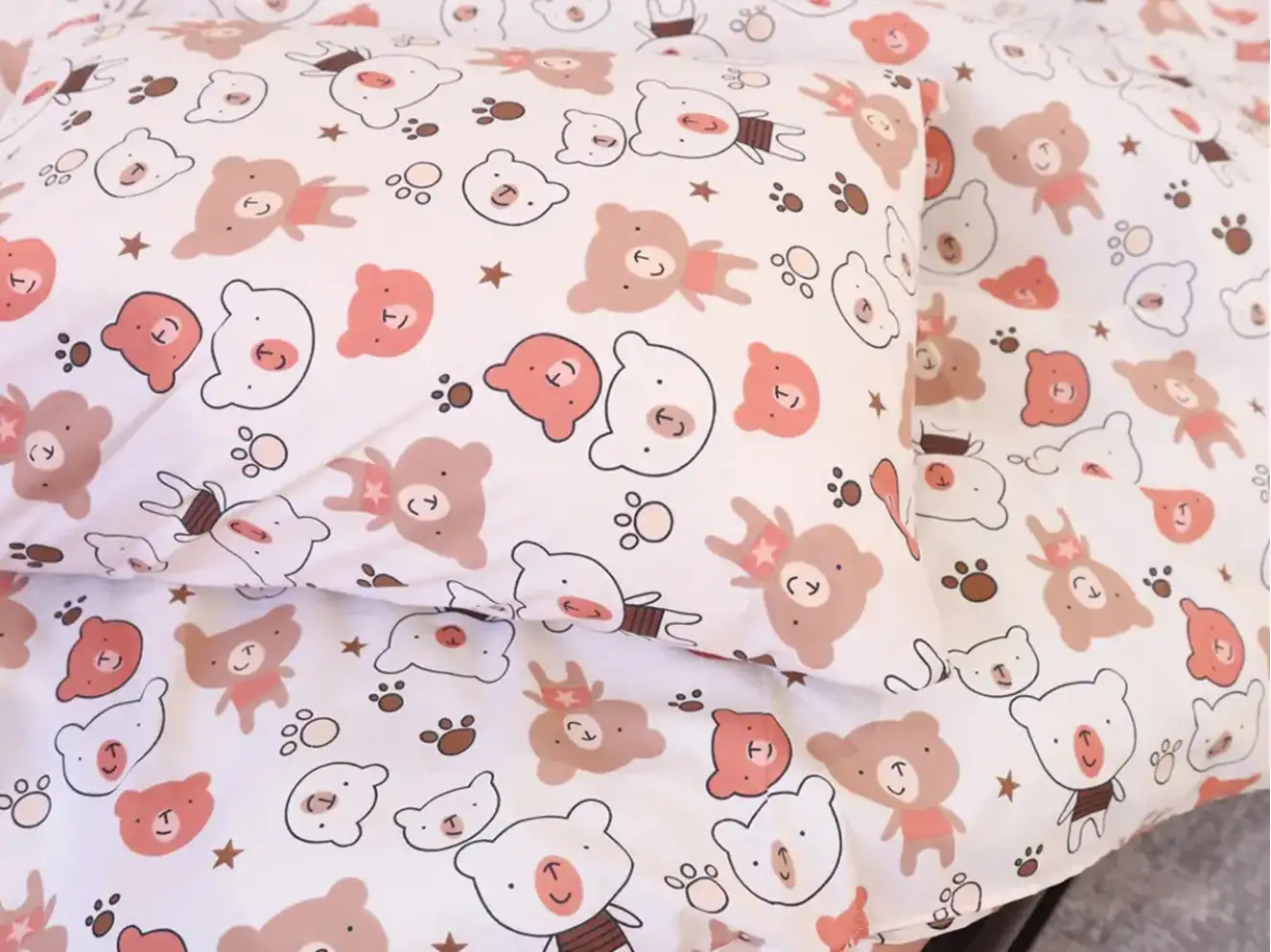 Полуторный набор постельного белья с медвежатами 150x220 из Бязи Gold