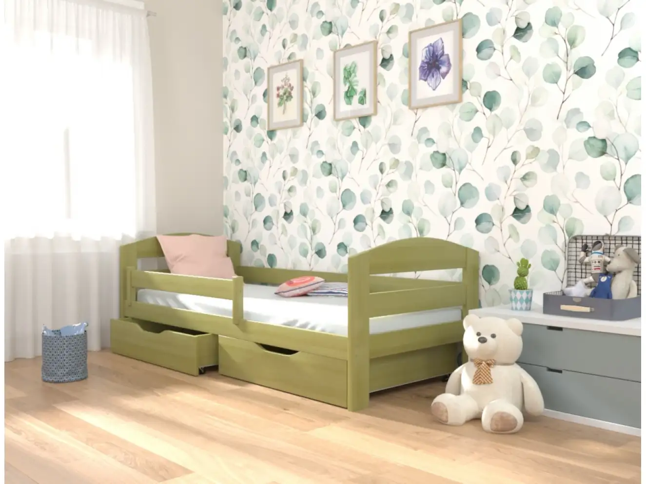 Ліжко дитяче Вінні (масив бука) Тонований