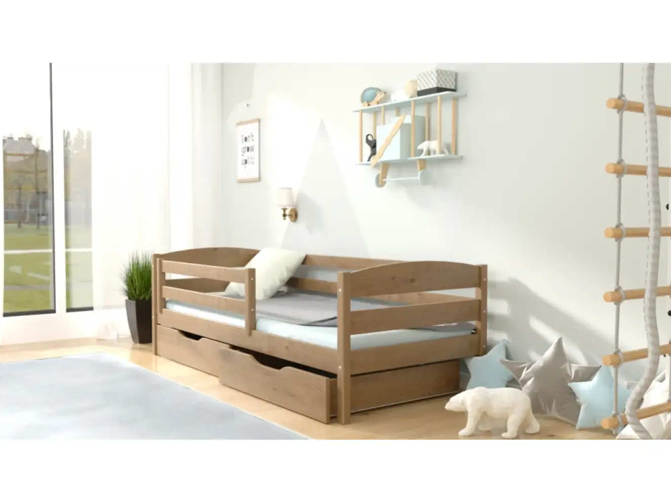 Дитяче ліжко з дерева Хьюго (бук) Тонований