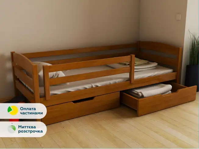 Дитяче ліжко з дерева Хьюго (бук) Тонований