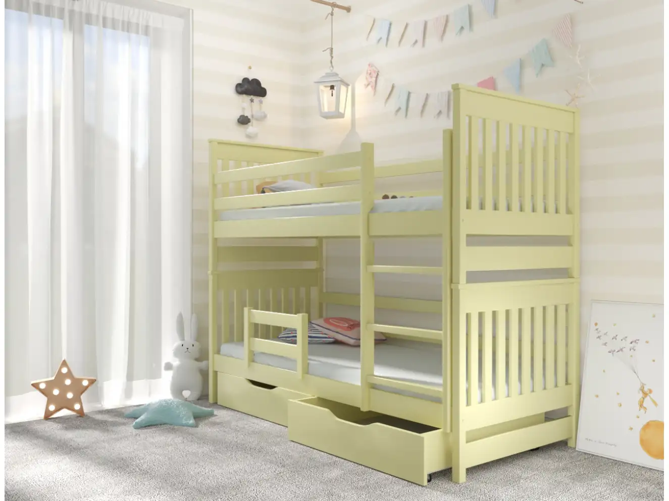 Ліжко двоярусне трансформер Адель ДУО (бук) Колір RAL