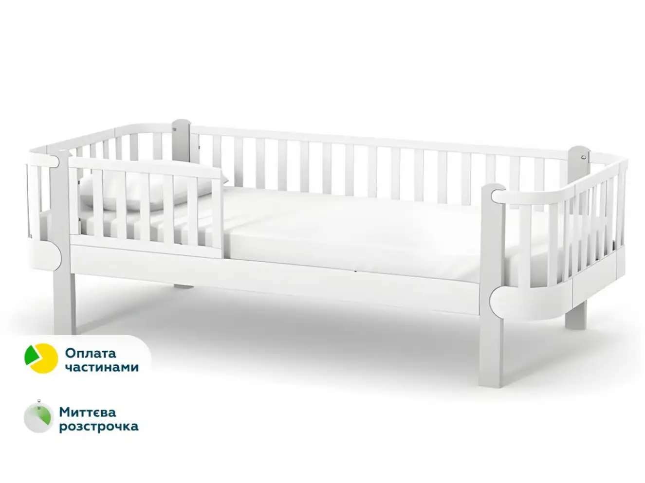 Кровать подростковая Верес Монако (Бело-Серый) 190*80