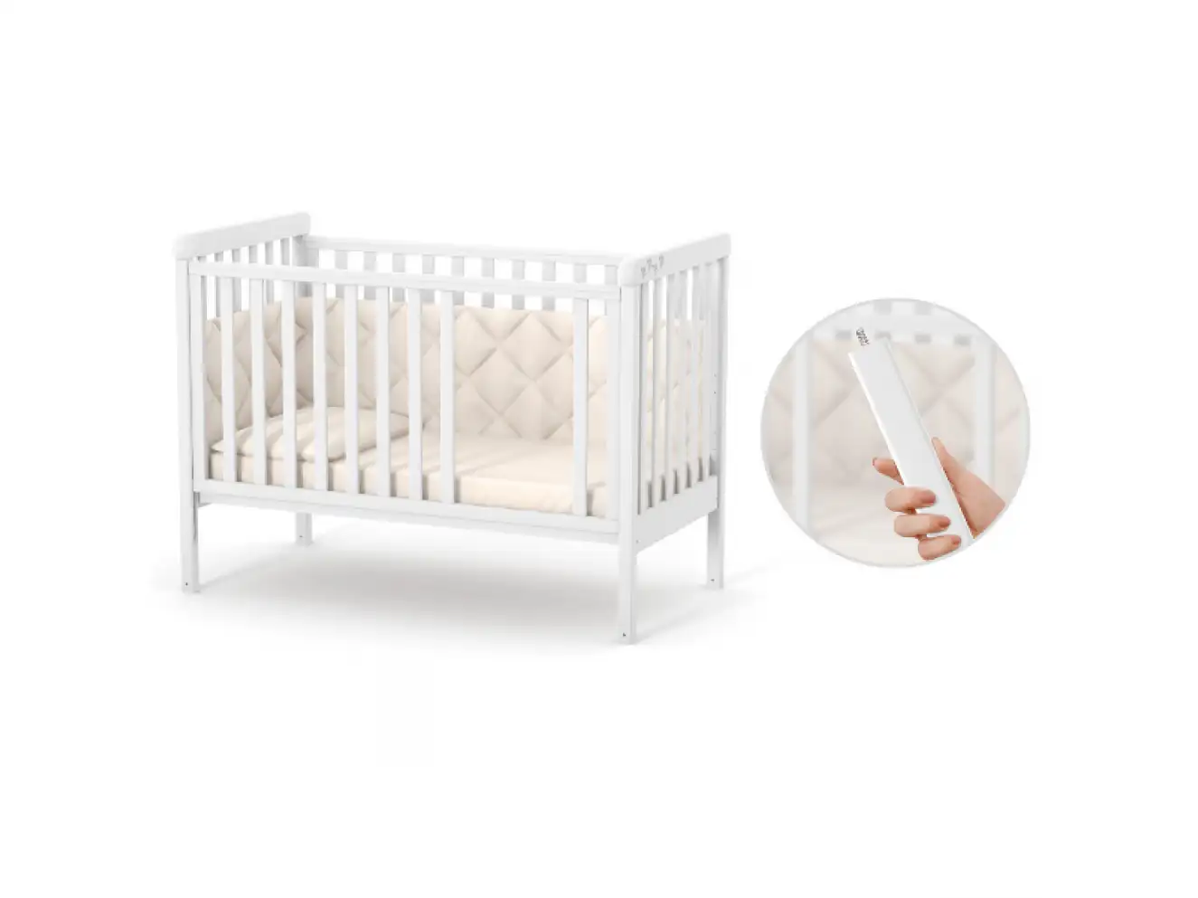 Детская кроватка Верес Лд12 без ящика (Слон. Кость) Ес