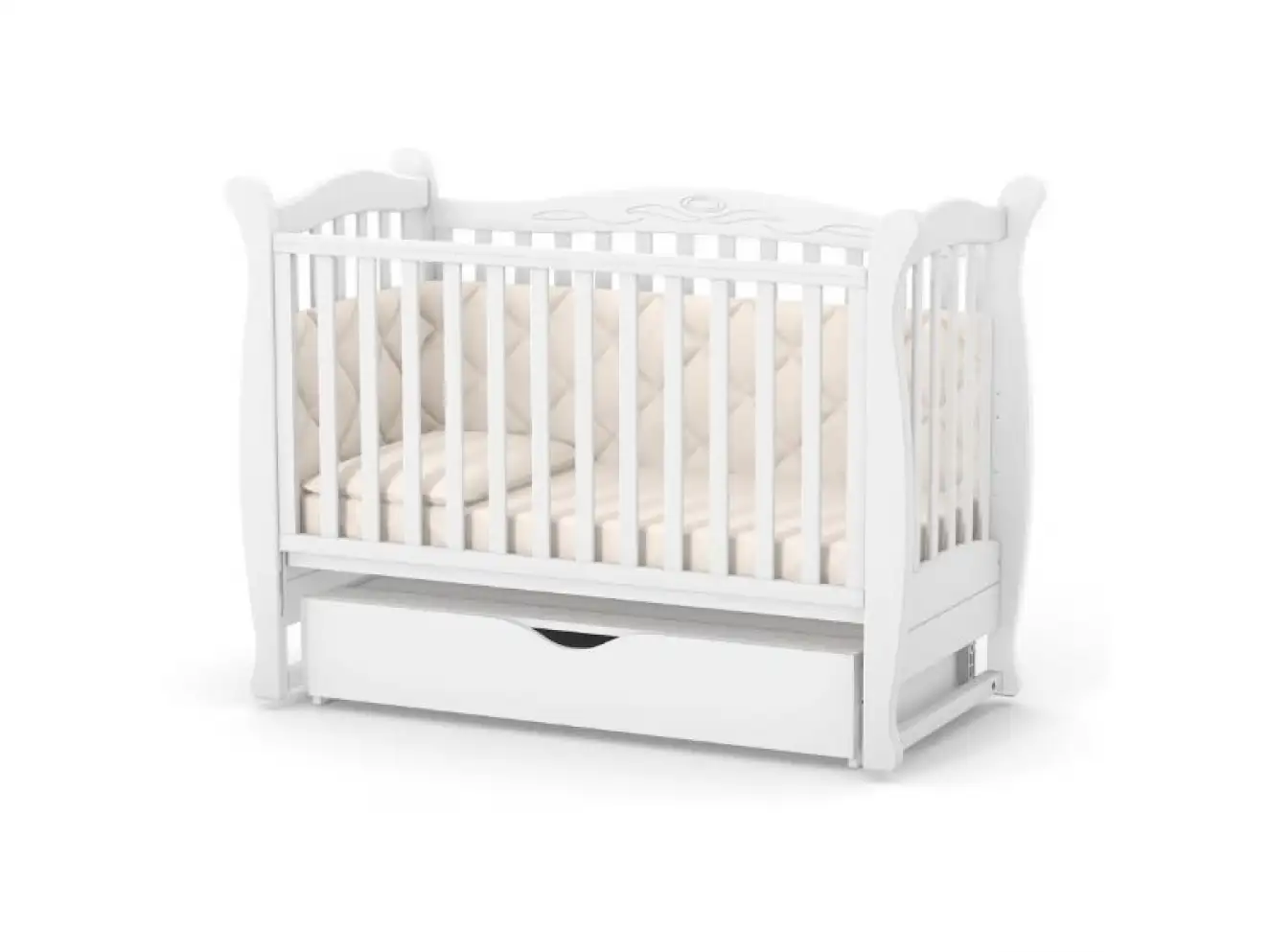 Детская кроватка Верес Лд15 без ящика (Белый) Ес