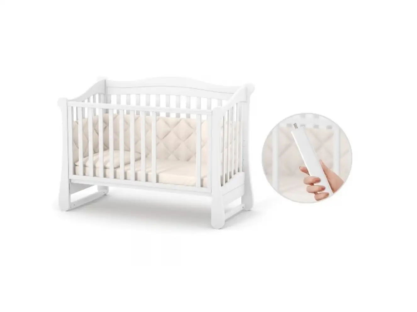 Дитяче ліжечко Верес Лд18 без ящика (Білий)