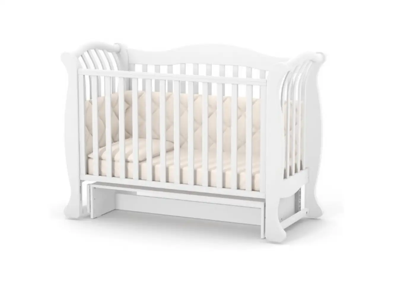 Детская кроватка Верес Лд19 без ящика (Белый) Ес