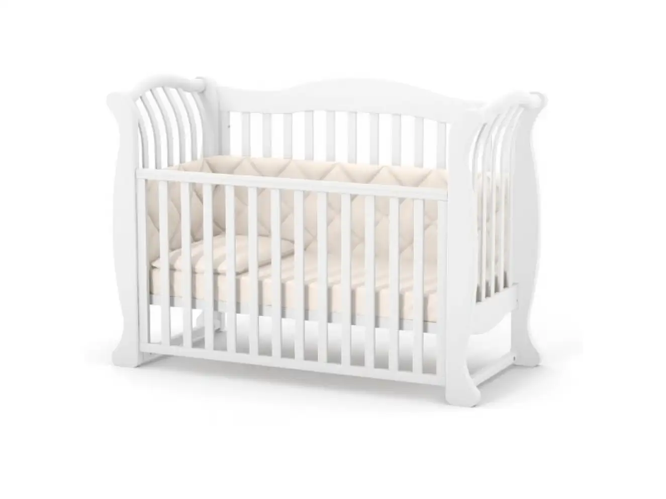 Детская кроватка Верес Лд19 без ящика (Белый) Ес