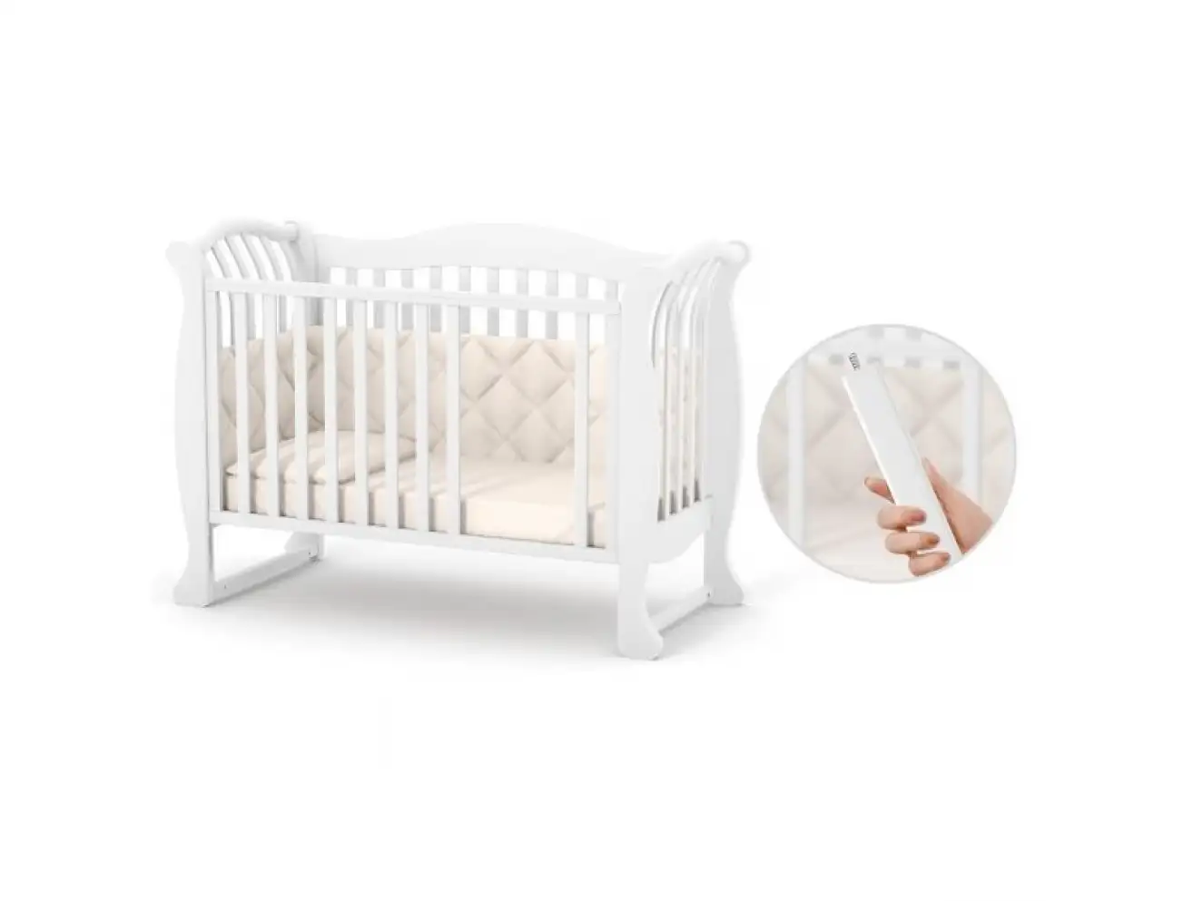 Детская кроватка Верес Лд19 без ящика (Слоновая Кость) Ес