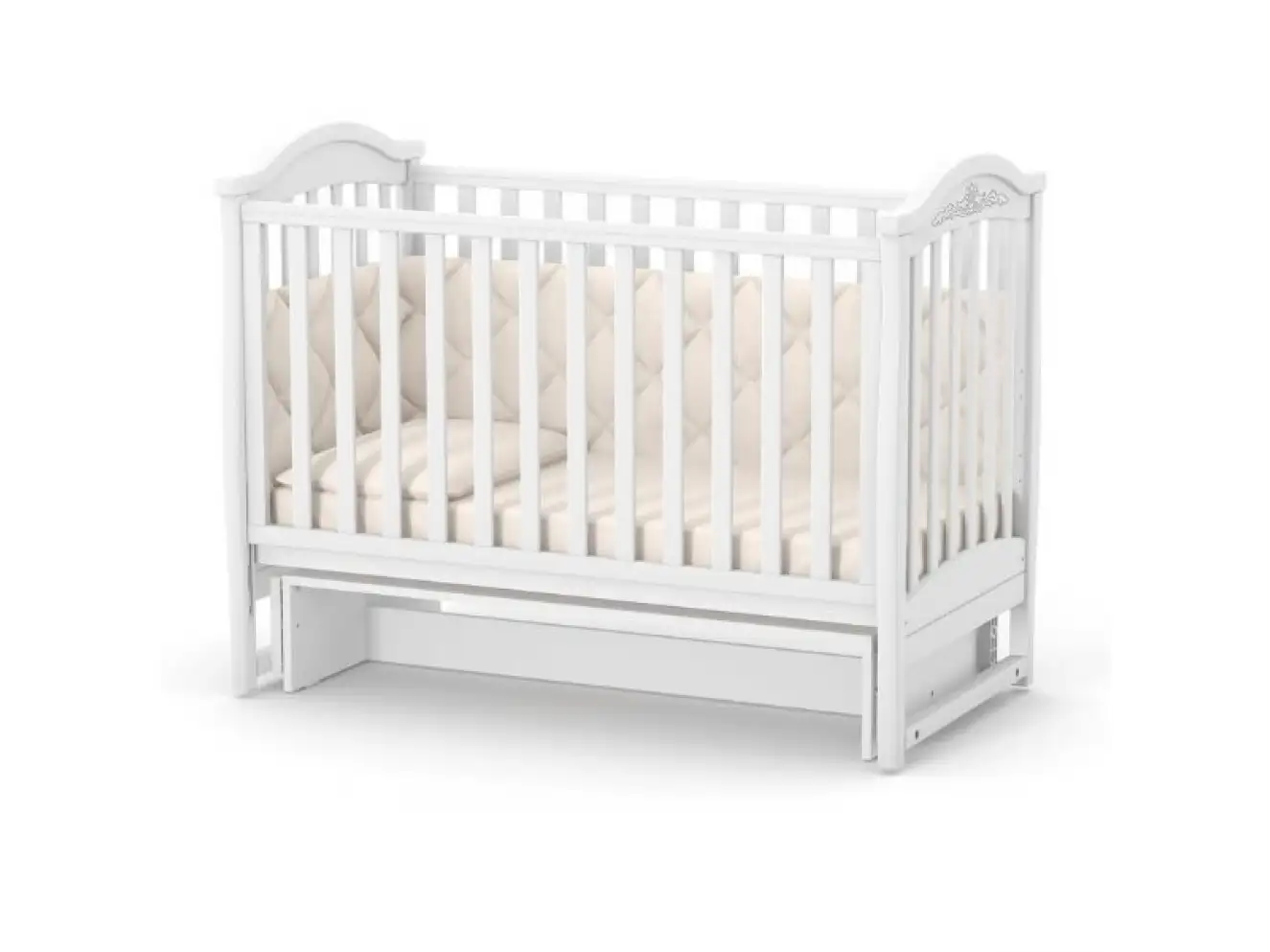 Детская кроватка Верес Лд3 без ящика (Белый) Ес Детская кроватка Верес Лд3 без ящика (Белый) Ес