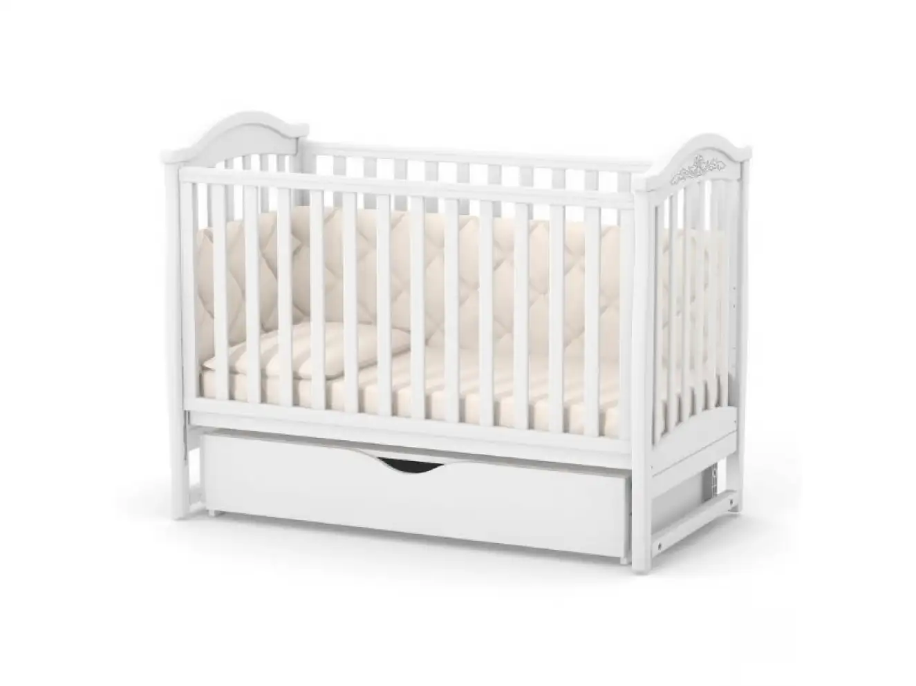 Детская кроватка Верес Лд3 без ящика (Белый) Ес Детская кроватка Верес Лд3 без ящика (Белый) Ес