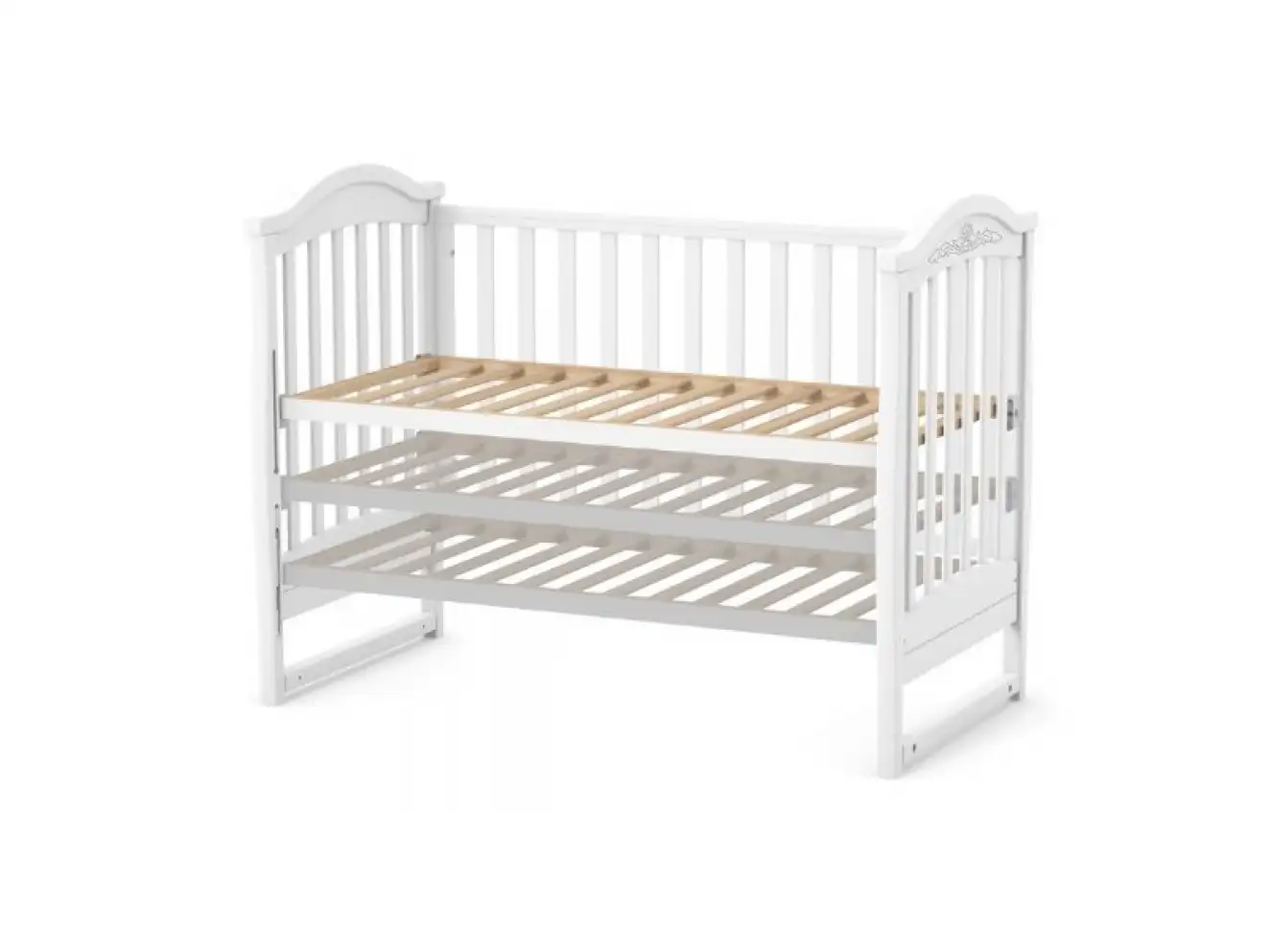 Детская кроватка Верес Лд3 без ящика (Белый) Ес Детская кроватка Верес Лд3 без ящика (Белый) Ес