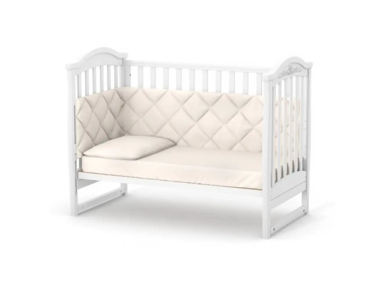 Детская кроватка Верес Лд3 без ящика (Белый) Ес Детская кроватка Верес Лд3 без ящика (Белый) Ес