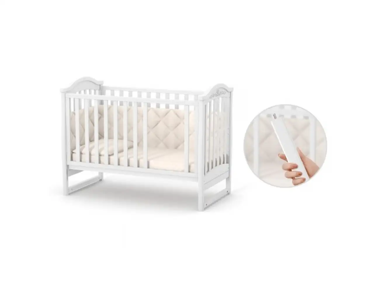 Детская кроватка Верес Лд3 без ящика (Белый) Ес Детская кроватка Верес Лд3 без ящика (Белый) Ес