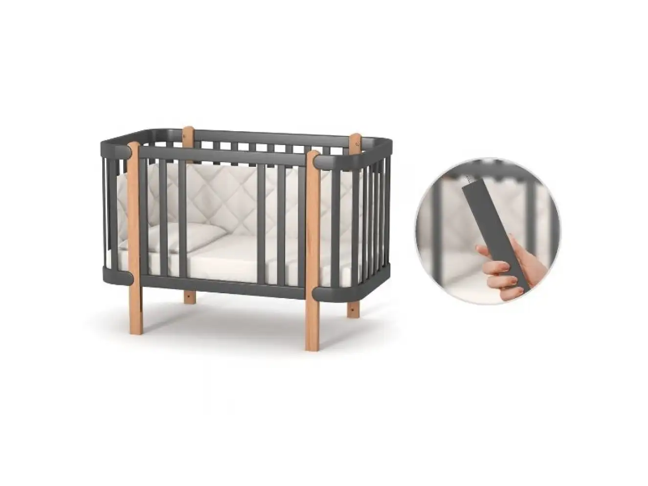 Дитяче ліжечко Верес Монако (Графіт)