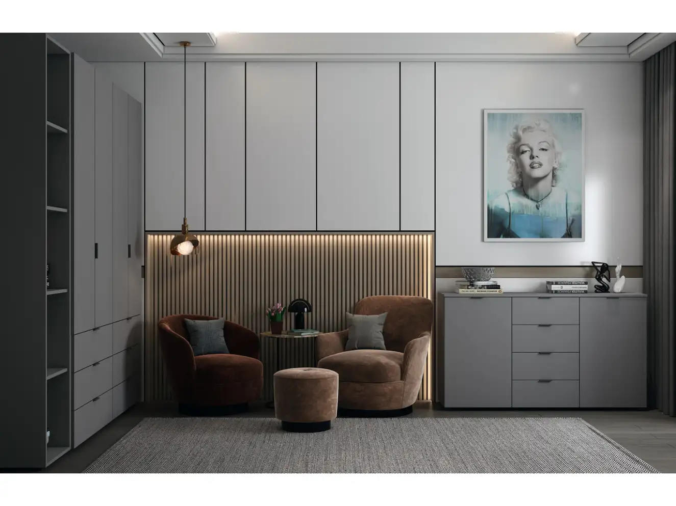 Комод Рон 5 Графіт 2 фасади 4 шухляди