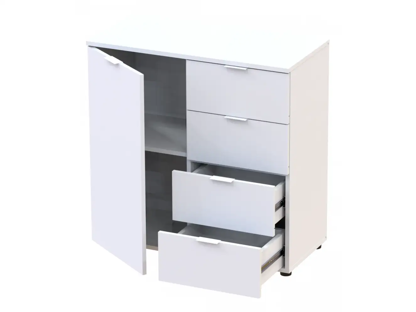 Комод Рон 1 1 фасад 4 ящика Белый