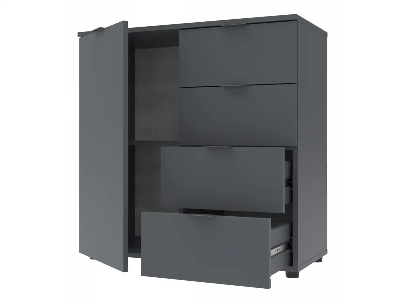 Комод Рон 1 1 фасад 4 шухляди Графіт Комод Рон 1 1 фасад 4 шухляди Графіт