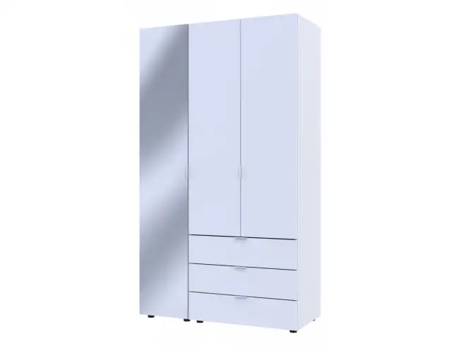 Шафа для одягу Гелар Білий 2ДСП/Дзеркало