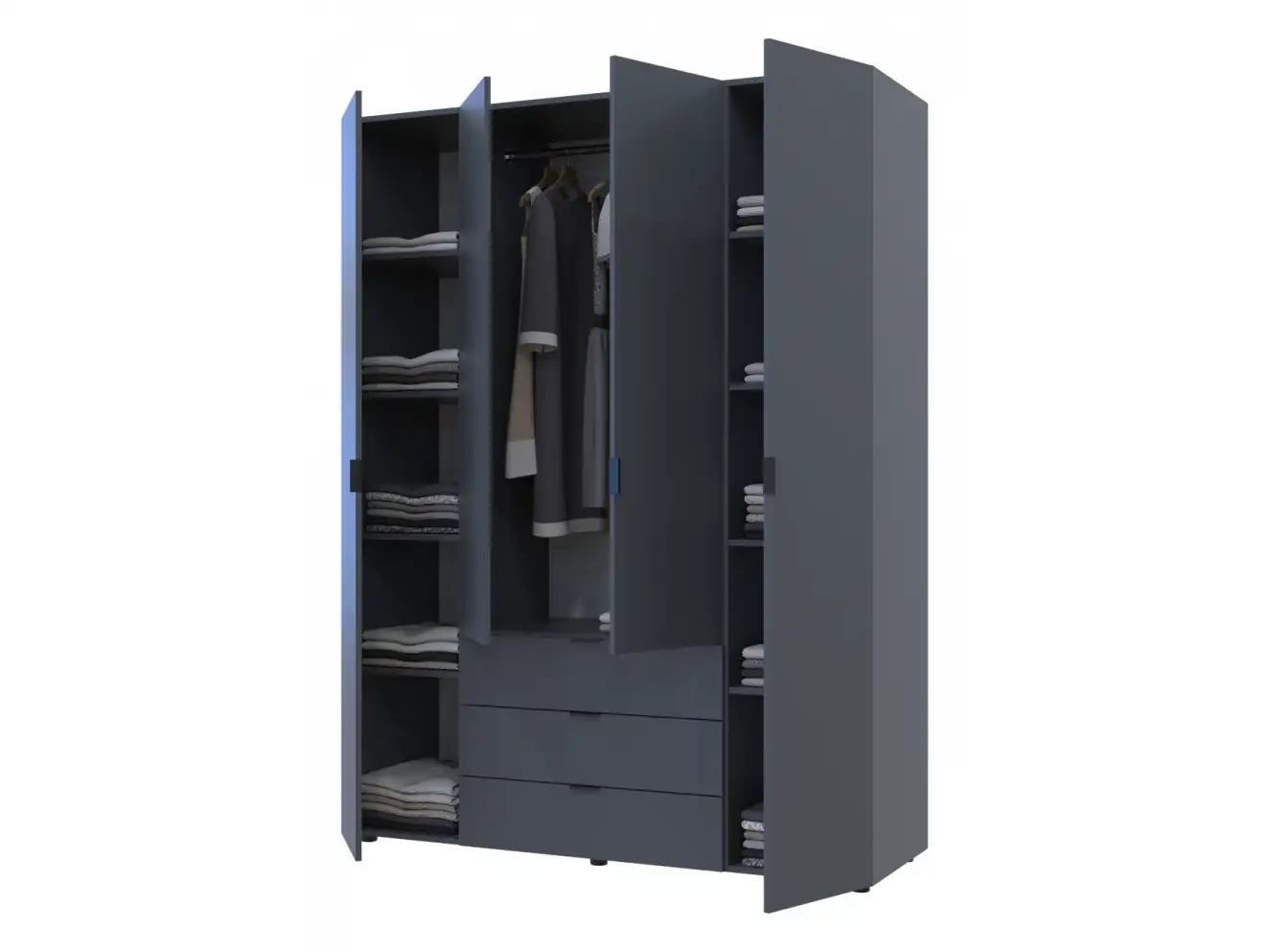Розпашна Шафа для одягу Гелар Графіт 4 ДСП