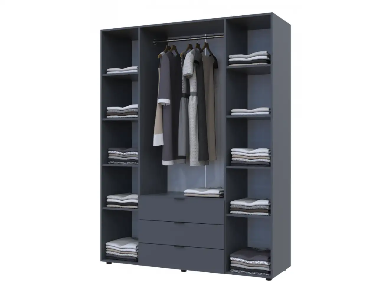 Розпашна Шафа для одягу Гелар Графіт 4 ДСП