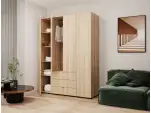 Розпашна Шафа для одягу Гелар Дуб Cонома 4 ДСП
