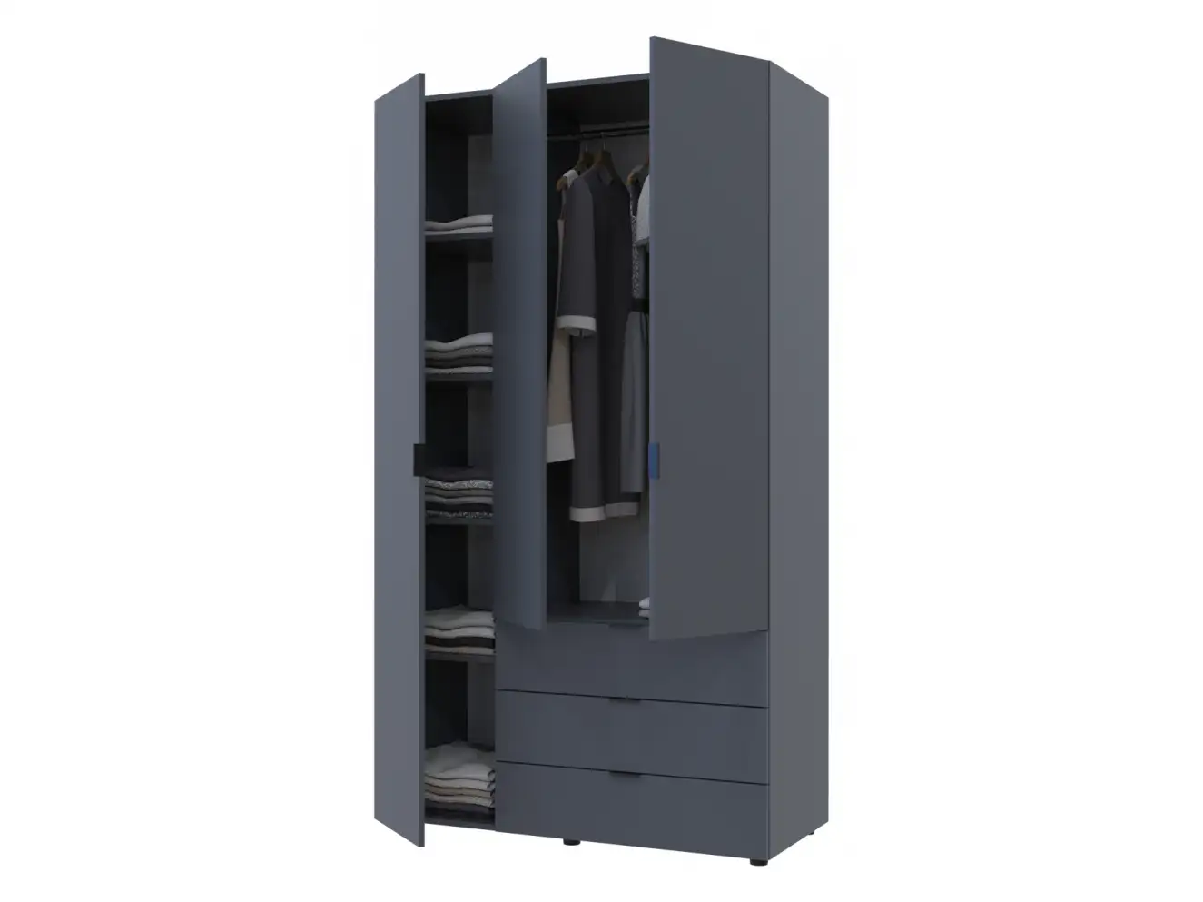 Розпашна Шафа для одягу Гелар Графіт 3 ДСП