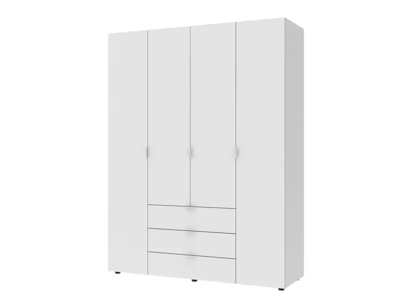 Распашной шкаф для одежды Гелар Белый 4 ДСП