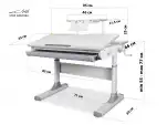 Детский стол Mealux Edmonton с полкой S50 (арт.BD-610 W/G с полкой S50)