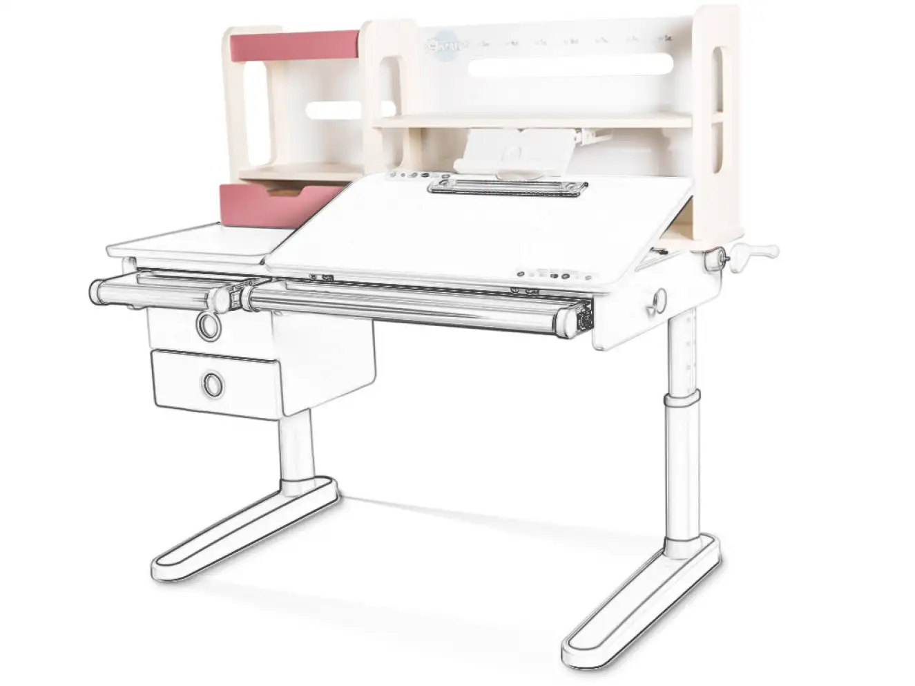 Полиця - надбудова до парти Oxford Wite (арт.Shelf Wite BD-930-2 PN)