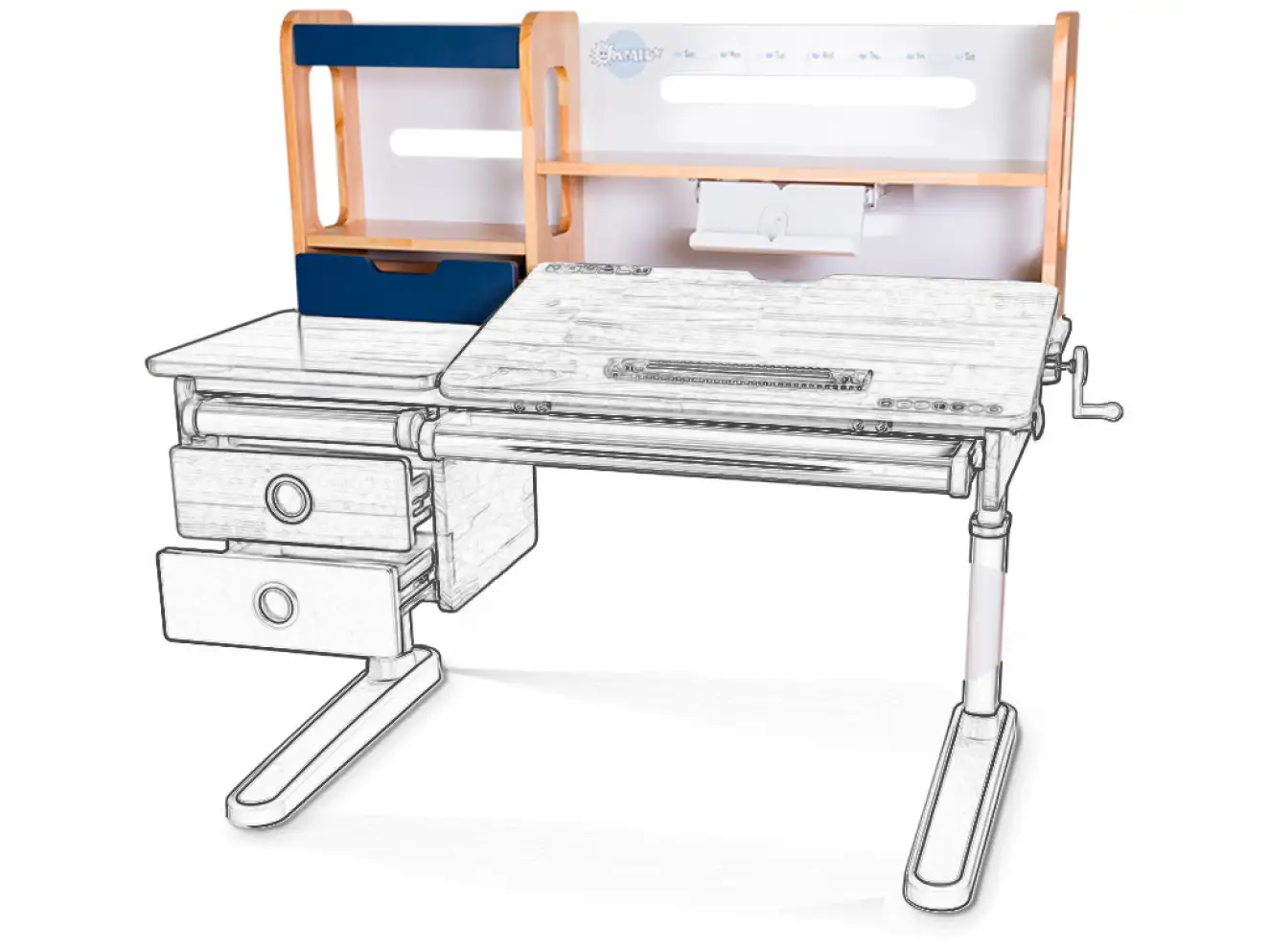 Полиця - надбудова до партії Oxford Wood (арт.Shelf Wood BD-920-2 BL)