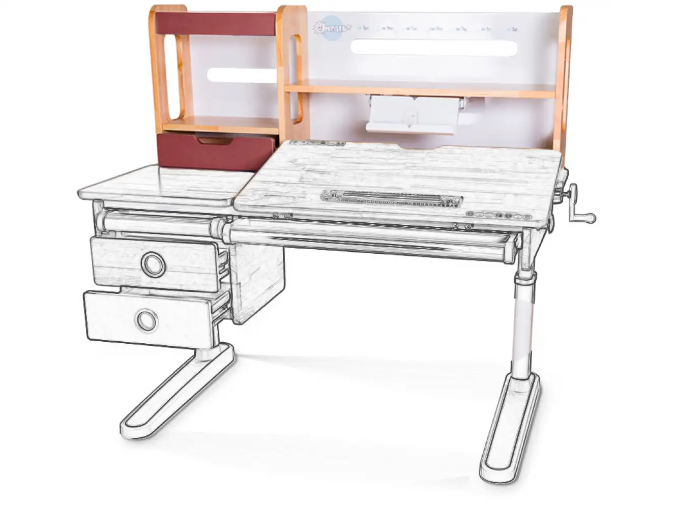 Полиця - надбудова до партії Oxford Wood (арт.Shelf Wood BD-920-2 PN)