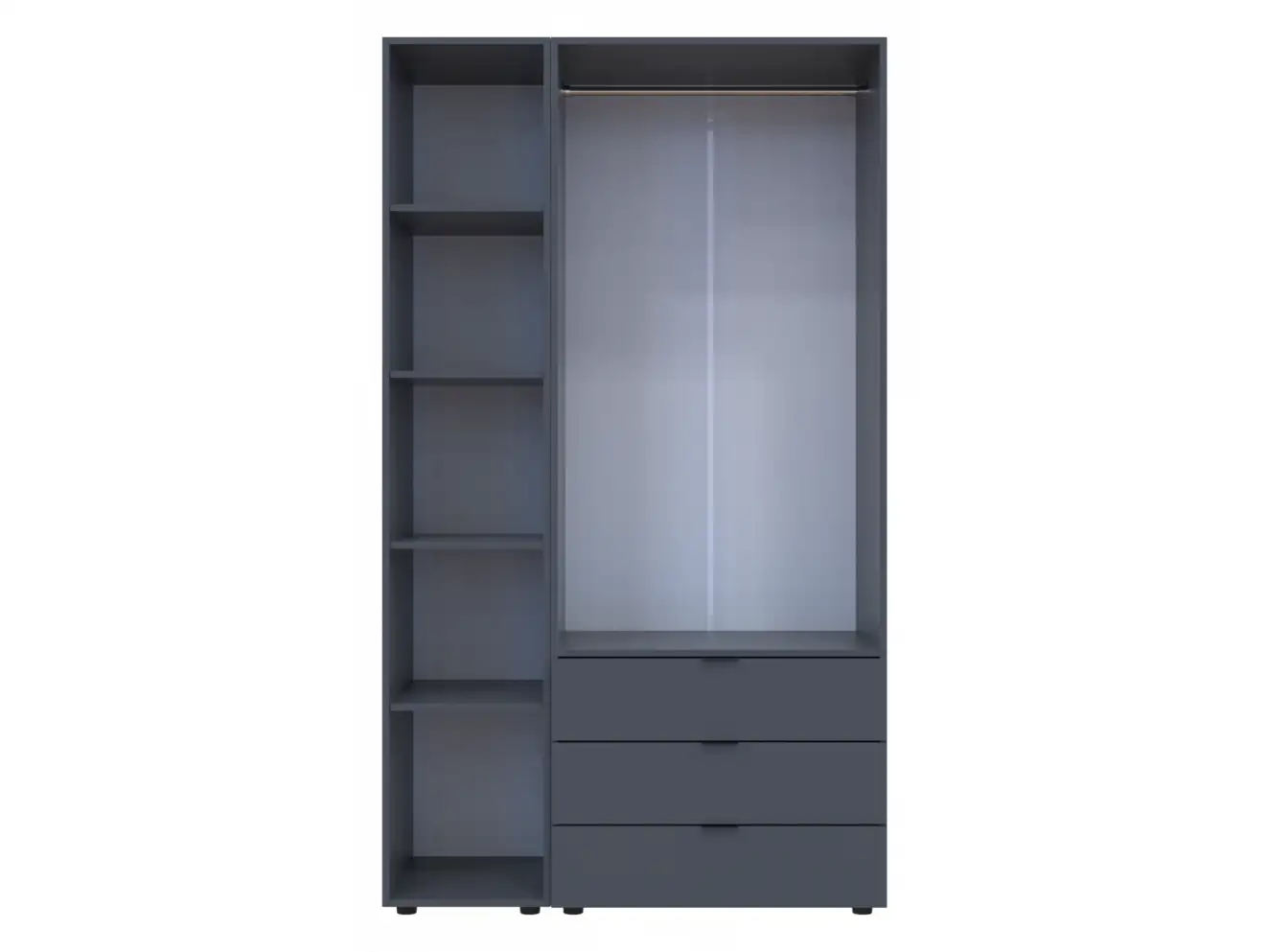 Шкаф для одежды Гелар Графит 2ДСП/Зеркало Шкаф для одежды Гелар Графит 2ДСП/Зеркало