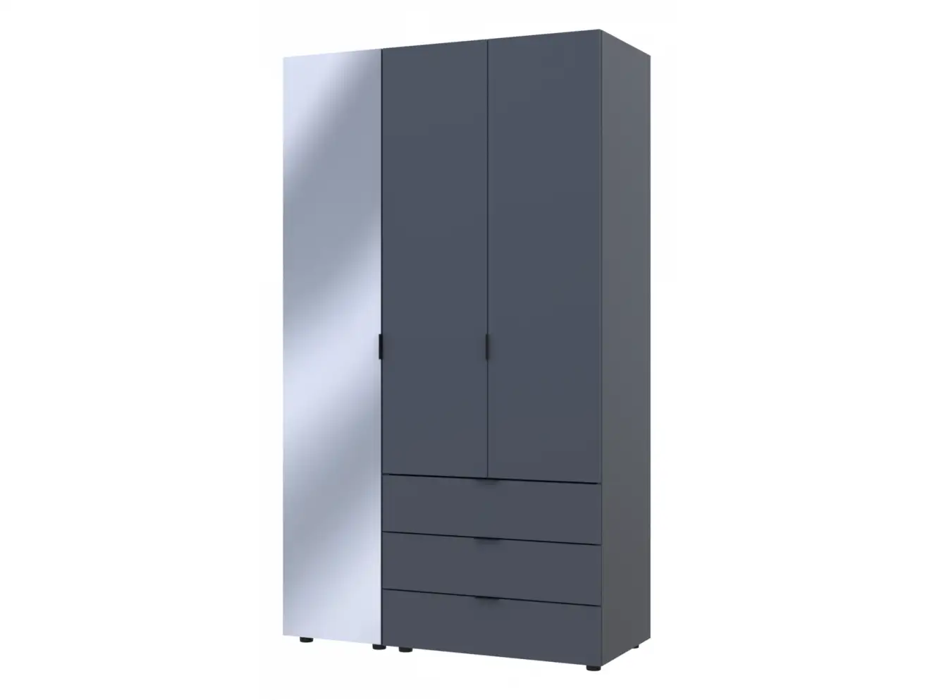 Шкаф для одежды Гелар Графит 2ДСП/Зеркало