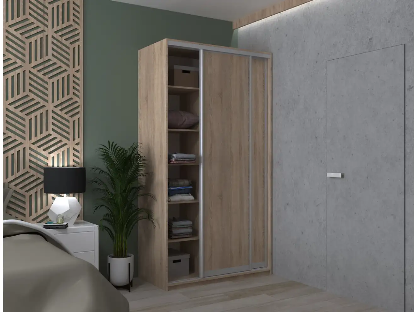 Шафа купе Сіті Лайт Дуб Cонома 2 ДСП широкий Шафа купе Сіті Лайт Дуб Cонома 2 ДСП широкий